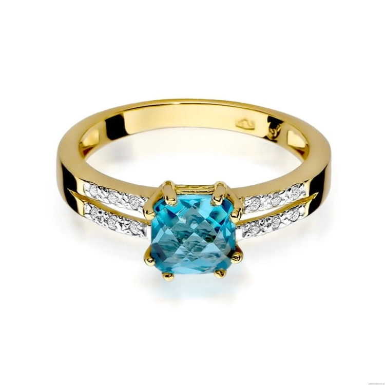 Pierścionek W079 Topaz 1,10ct żółte złoto