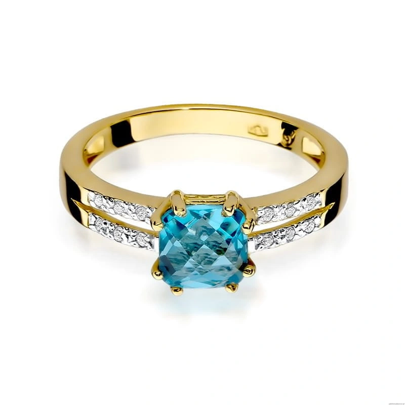 Pierścionek W079 Topaz 1,10ct żółte złoto