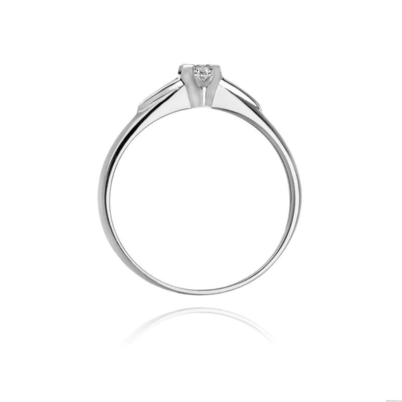 Pierścionek W088 Bryltany 0,05ct białe złoto