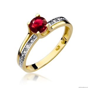 Pierścionek W106 Rubin 0,60ct żółte złoto