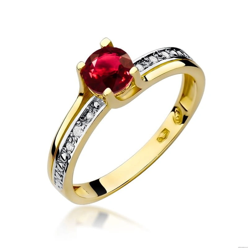 Pierścionek W106 Rubin 0,60ct żółte złoto