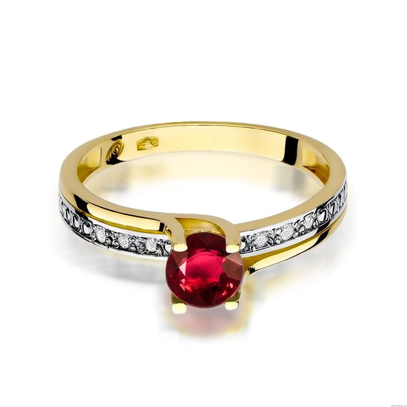 Pierścionek W106 Rubin 0,60ct żółte złoto