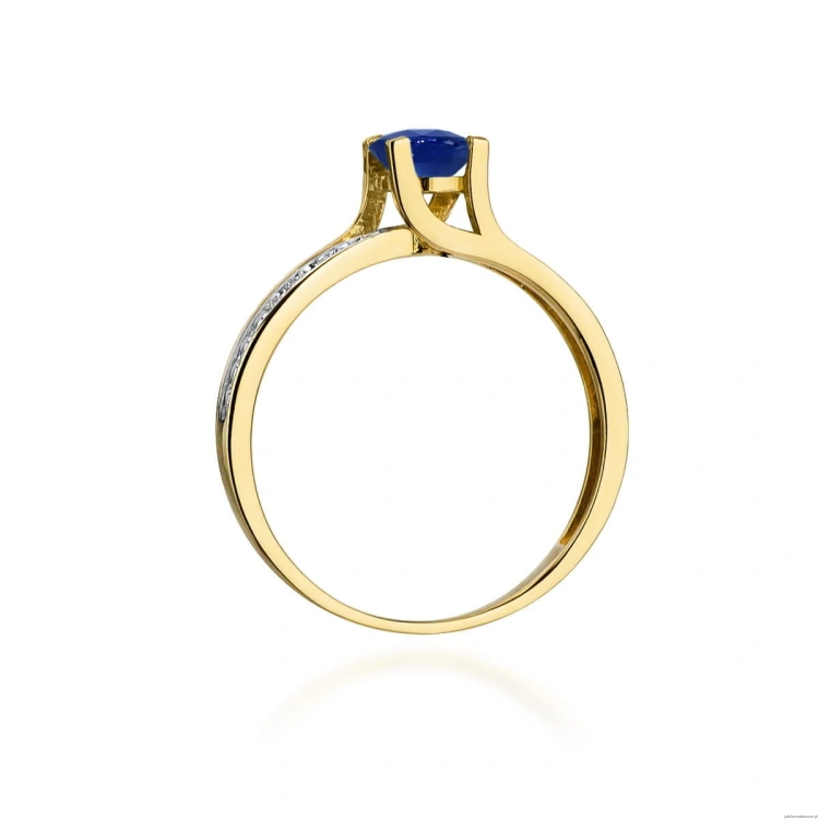 Pierścionek W106 Szafir 0,50ct żółte złoto