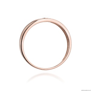 Pierścionek W189 z czarnymi diamentami różowe złoto