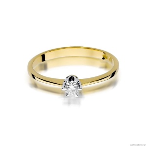 Pierścionek W220 Diament 0,12ct żółte złoto