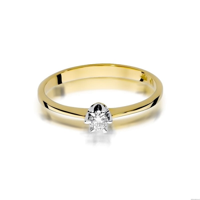 Pierścionek W220 Diament 0,12ct żółte złoto