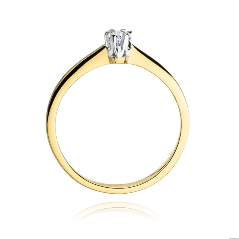 Pierścionek W220 Diament 0,12ct żółte złoto