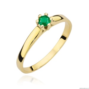 Pierścionek W222 Szmaragd 0,15ct żółte złoto
