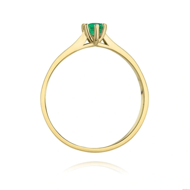 Pierścionek W222 Szmaragd 0,15ct żółte złoto