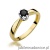 Pierścionek W228 Czarny Diament 0,30ct żółte złoto