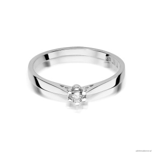Pierścionek W229 Diament 0,08ct białe złoto