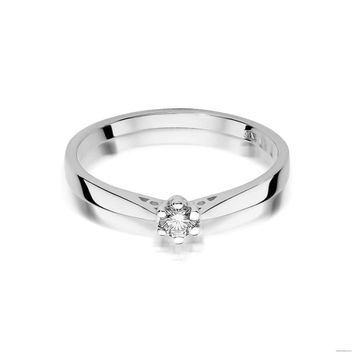 Pierścionek W229 Diament 0,08ct białe złoto