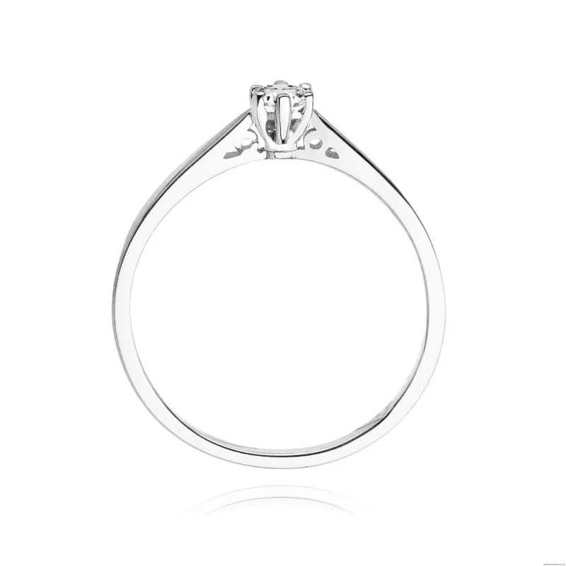 Pierścionek W229 Diament 0,08ct białe złoto