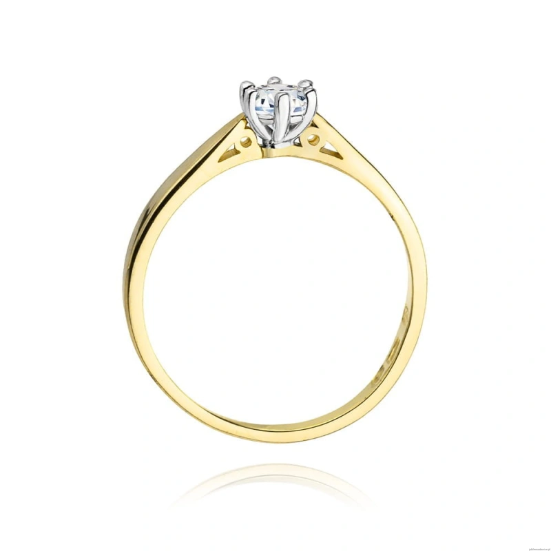Pierścionek W229B Diament 0,20ct żółte złoto
