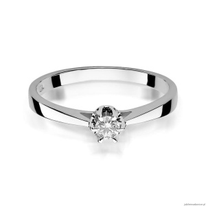 Pierścionek W295 Diament 0,15ct białe złoto