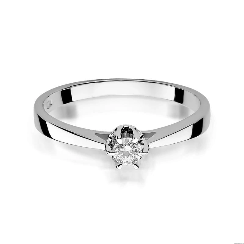 Pierścionek W295 Diament 0,15ct białe złoto
