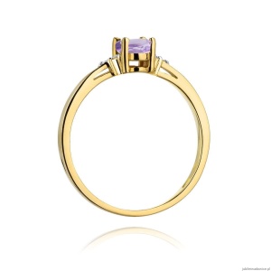 Pierścionek W301 Ametyst 0,40ct żółte złoto