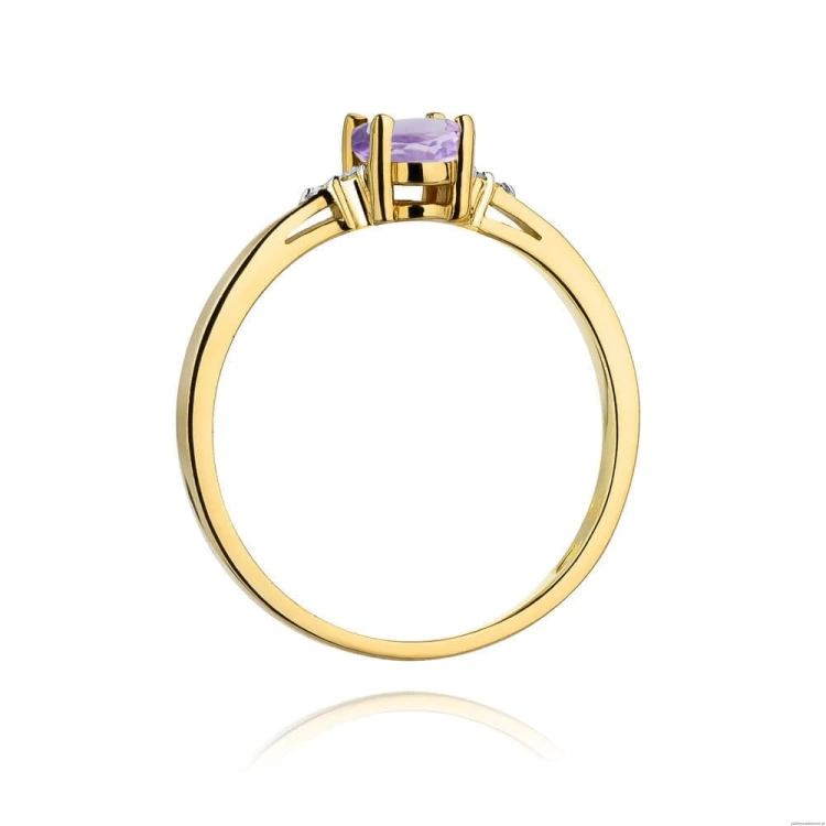 Pierścionek W301 Ametyst 0,40ct żółte złoto