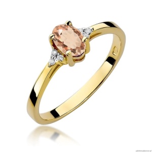 Pierścionek W301 Morganit 0,40ct żółte złoto
