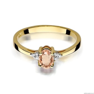 Pierścionek W301 Morganit 0,40ct żółte złoto