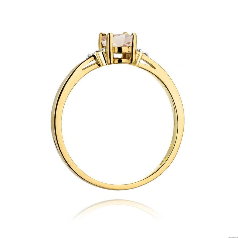 Pierścionek W301 Morganit 0,40ct żółte złoto