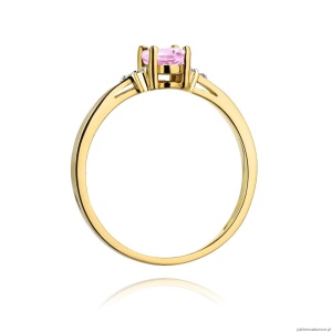 Pierścionek W301 Różowy topaz 0,50ct żółte złoto