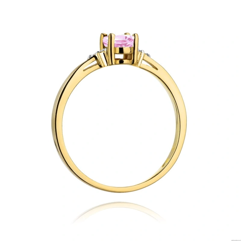 Pierścionek W301 Różowy topaz 0,50ct żółte złoto