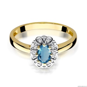 Pierścionek W304 Topaz London Blue 0,50ct żółte złoto