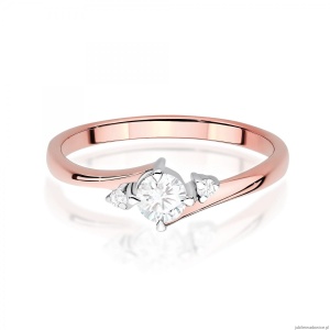 Pierścionek W0346 Diament Laboratoryjny 0,25ct różowe złoto
