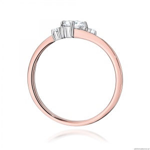 Pierścionek W0346 Diament Laboratoryjny 0,25ct różowe złoto