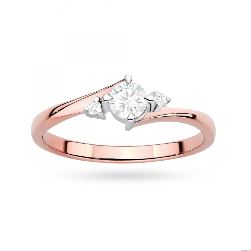 Pierścionek W0346 Diament Laboratoryjny 0,25ct różowe złoto