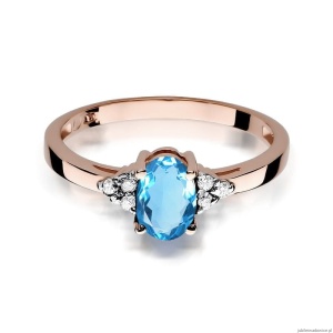 Pierścionek W308 Topaz 0,90ct żółte złoto