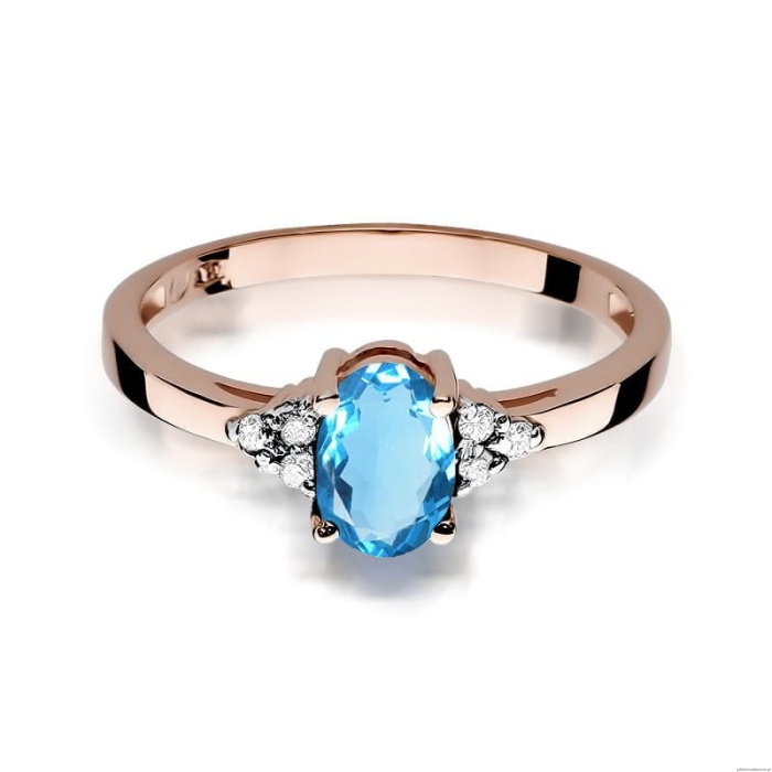 Pierścionek W308 Topaz 0,90ct żółte złoto