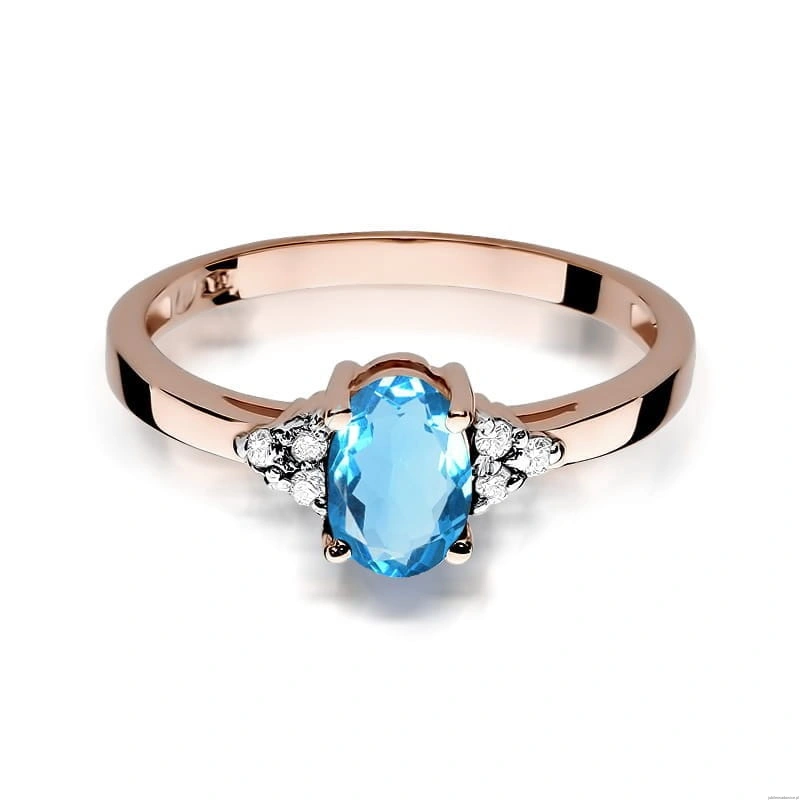 Pierścionek W308 Topaz 0,90ct żółte złoto
