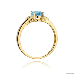 Pierścionek W308 Topaz 0,90ct żółte złoto