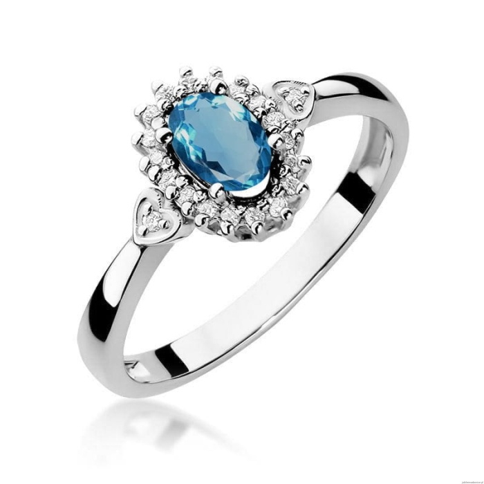 Pierścionek W312 Topaz London Blue 0,50ct białe złoto