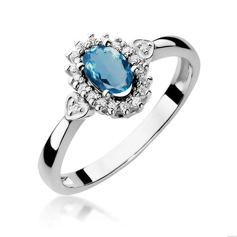 Pierścionek W312 Topaz London Blue 0,50ct białe złoto