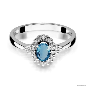 Pierścionek W312 Topaz London Blue 0,50ct białe złoto