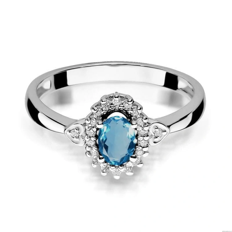 Pierścionek W312 Topaz London Blue 0,50ct białe złoto