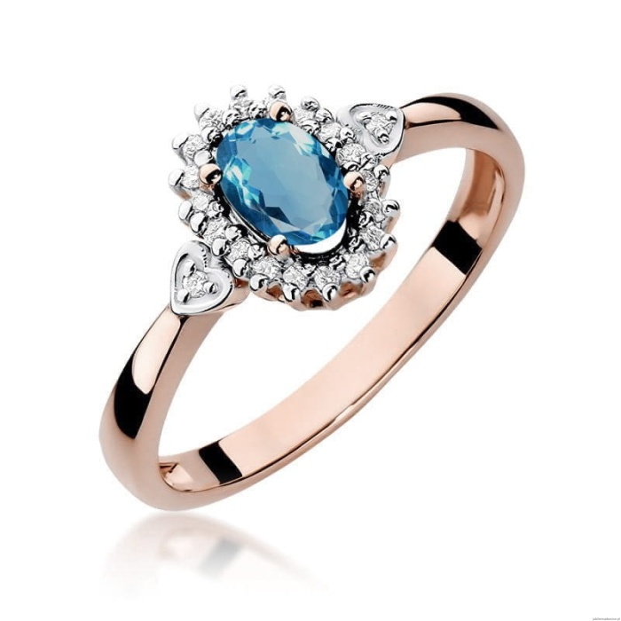 Pierścionek W312 Topaz London Blue 0,50ct różowe złoto