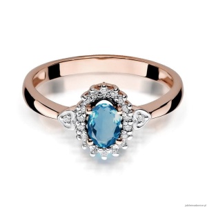Pierścionek W312 Topaz London Blue 0,50ct różowe złoto