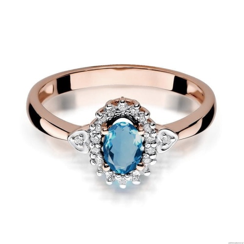 Pierścionek W312 Topaz London Blue 0,50ct różowe złoto