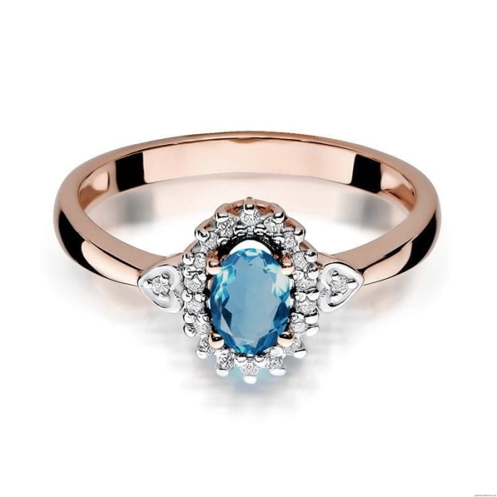 Pierścionek W312 Topaz London Blue 0,50ct różowe złoto