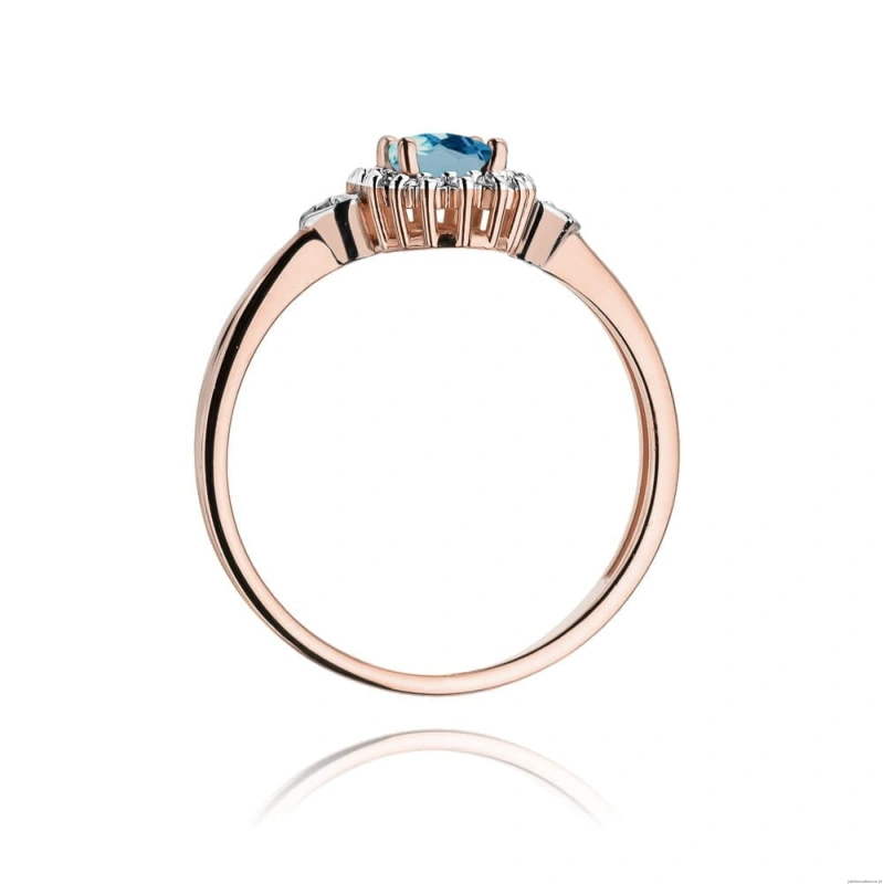 Pierścionek W312 Topaz London Blue 0,50ct różowe złoto
