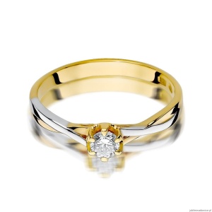 Pierścionek W340B Diament 0,20ct żółte złoto