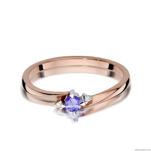 Pierścionek W346 Tanzanit 0,15ct różowe złoto