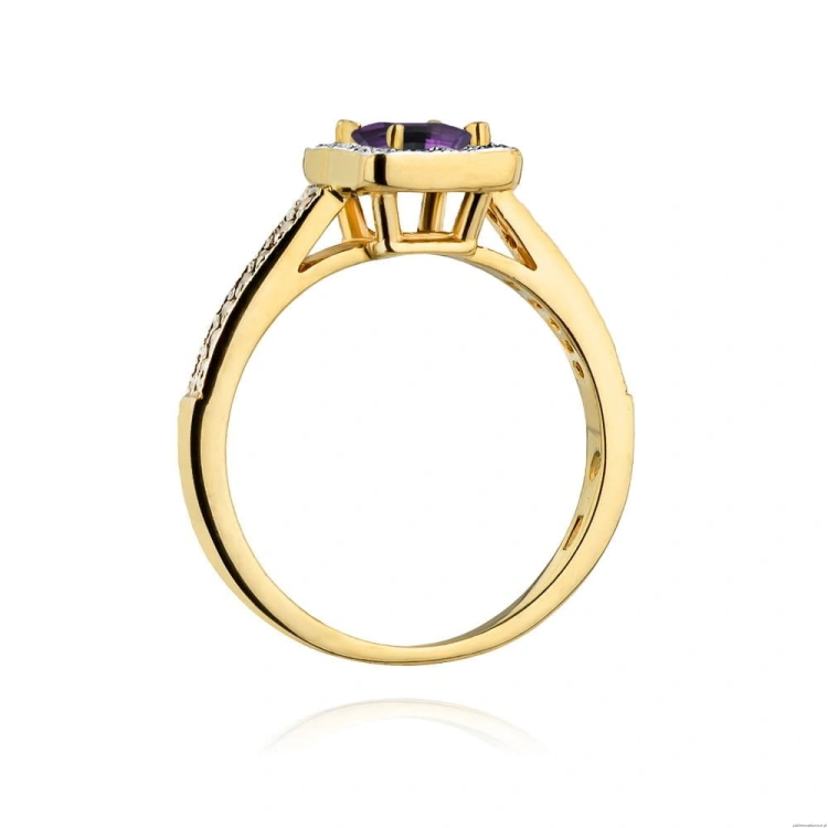 Pierścionek W403 Ametyst 0,50ct żółte złoto