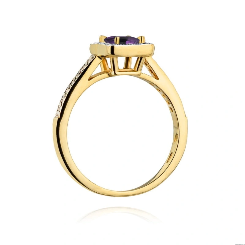 Pierścionek W403 Ametyst 0,50ct żółte złoto