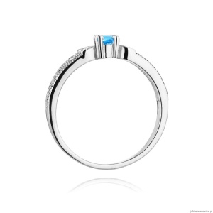 Pierścionek W411 Topaz 0,15ct białe złoto