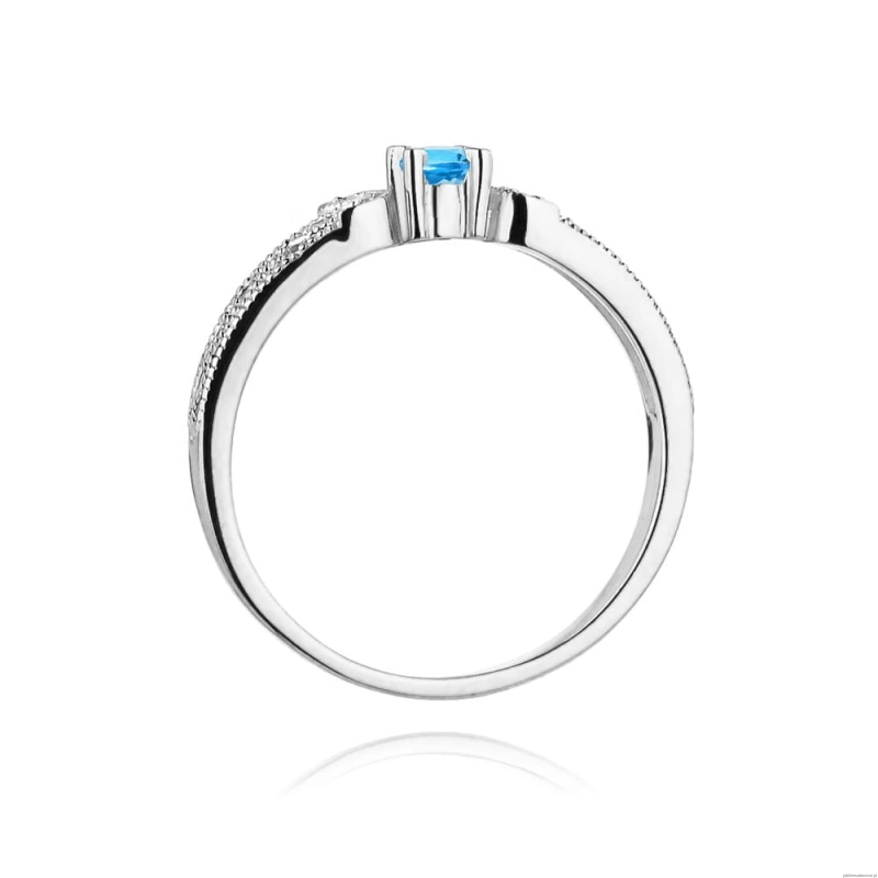 Pierścionek W411 Topaz 0,15ct białe złoto